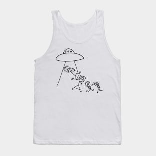 Aliens abduct stick family Tank Top